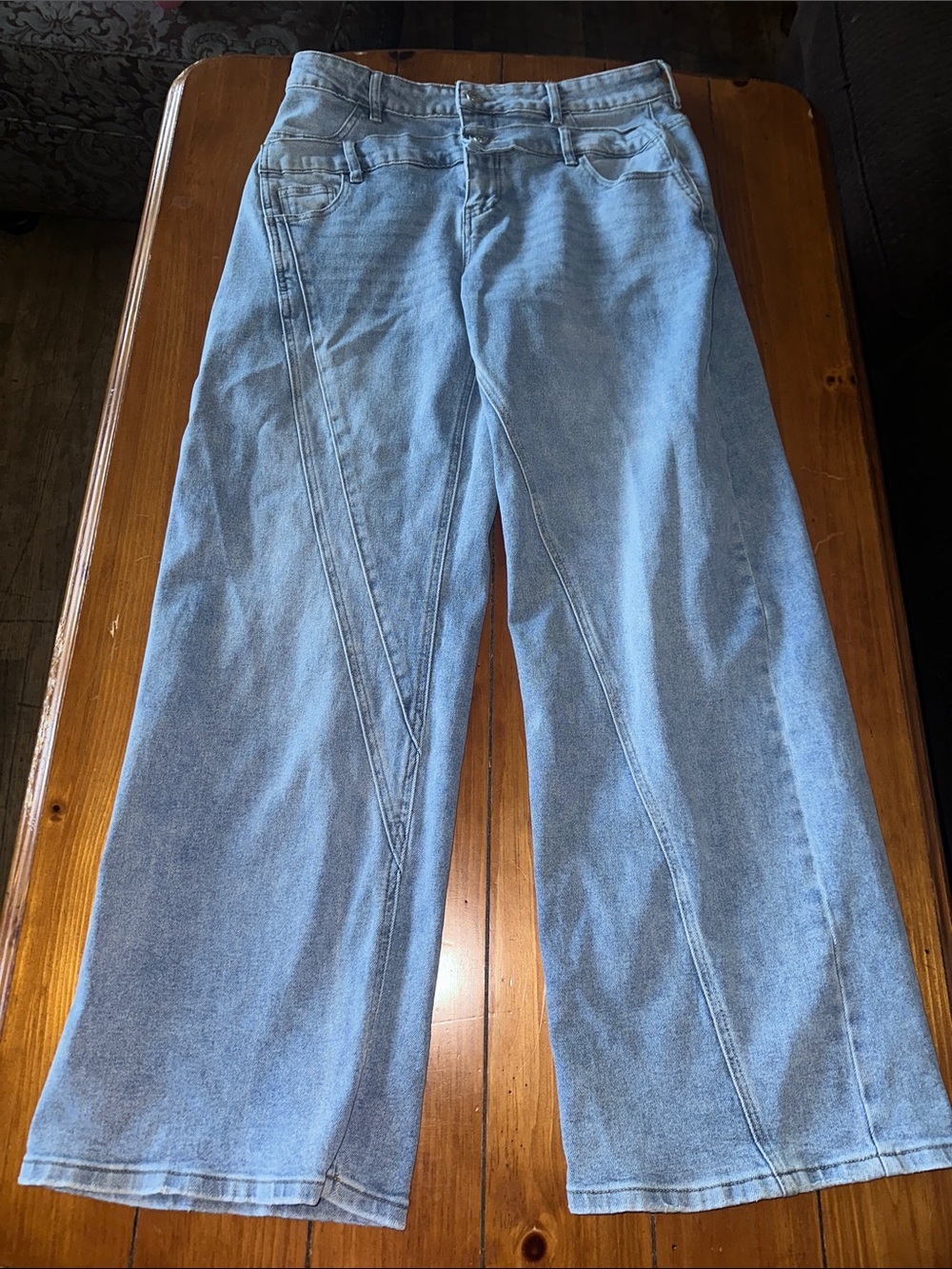 Light Blue Wide-Leg Women's Denim Jeans